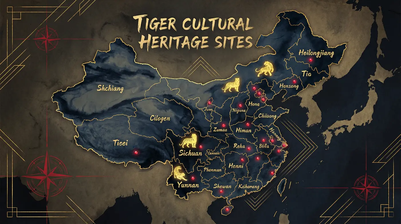 中国虎文化分布地图 - 四虎tv | 虎脉寻踪